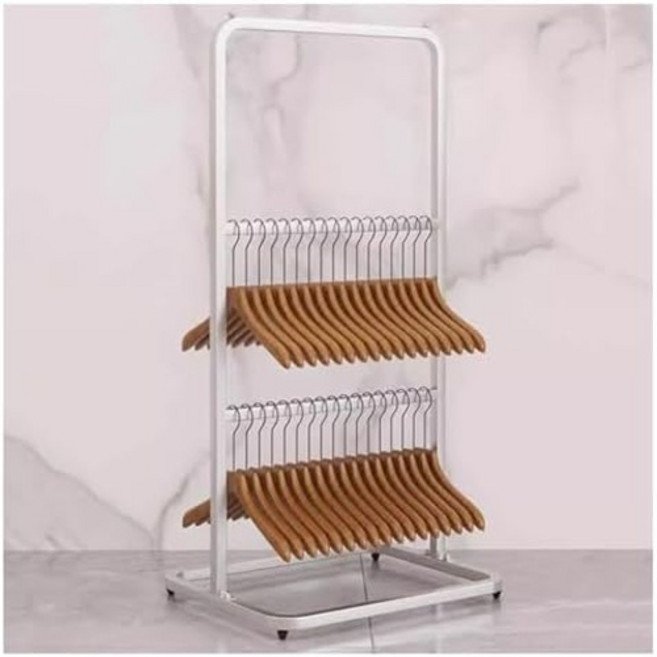 휴대용 금속 행거 스태커 랙 - 소매용 의류 보관 카트 정리함 스탠드 홀더골드 50x40x102cm 공간 및 디스플레이 극대화, Silver-50x40x115cm