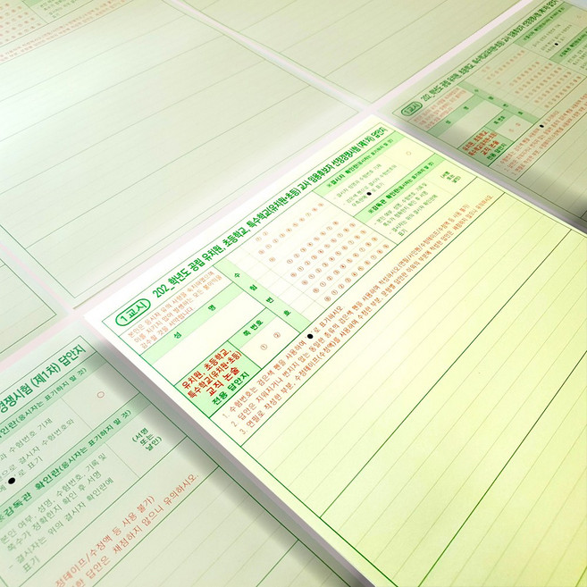 [평일 오후 2시까지 출고] 초등 유아/특수 임용고시 양면 OMR 답안지 교직논술 (10매) 임용답안지, 교직논술 양면 10회분 (10매)