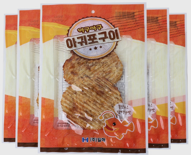 [일해] 아구아구 아귀포구이 40g x 5개 - 간식용 안주용 건어포
