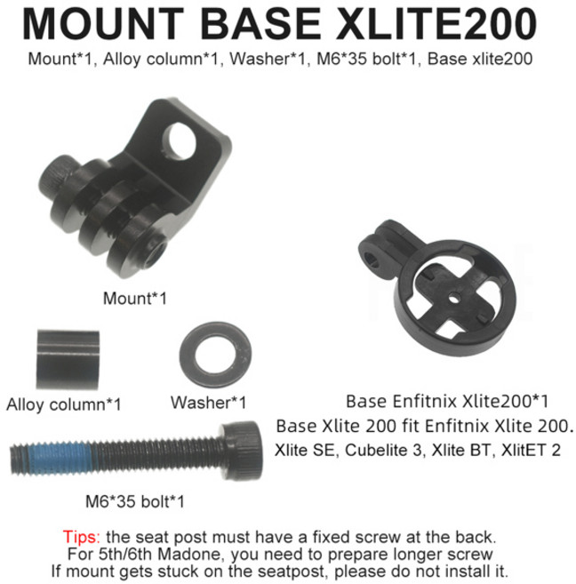 TWTOPSE 자전거 후면 라이트 마운트 거치대 PROLOGO SCRATCH M5 들 구멍이 고프로 사이클링 랙 브래킷, 03 Mount Base Garmin