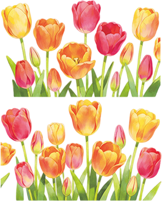 월간리빙 데코 인테리어 포인트 벽지 꽃 스티커, 튤립