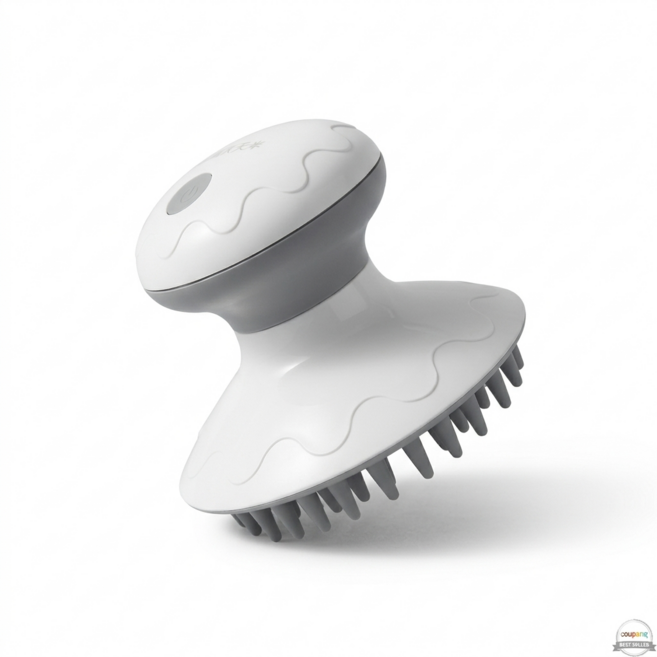 압도적진동 디랩 전동 브러시 헤어 두피 마사지기, 화이트