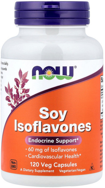 NOW Foods 나우푸드 소이 대두 이소플라본 다이드제인 제니스테인 효능 60mg (120 캡슐), 120정, 1개