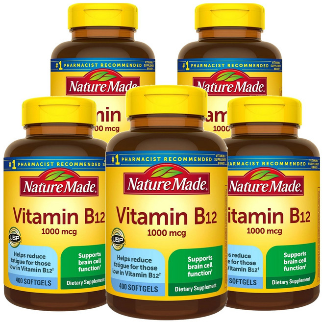 네이처메이드 비타민 B12 1000mg 400정 ( Nature made Vitamin B12 1000mcg 400 softgels), 5개