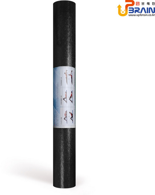 국산 업브레인 EPP 폼롤러 중대형 12x90cm 블랙 약간단단 229g 요가 필라테스 스트레칭 종아리 마사지 하드 폼블러, 단품, 1개