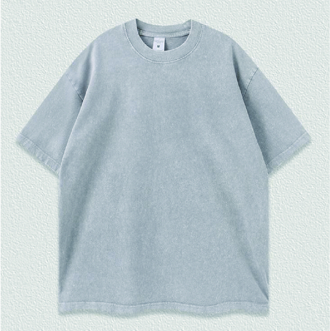 순면 남자 오버핏 빅사이즈 워싱 피그먼트 빈티지 헬스 반팔티 (M~5XL)