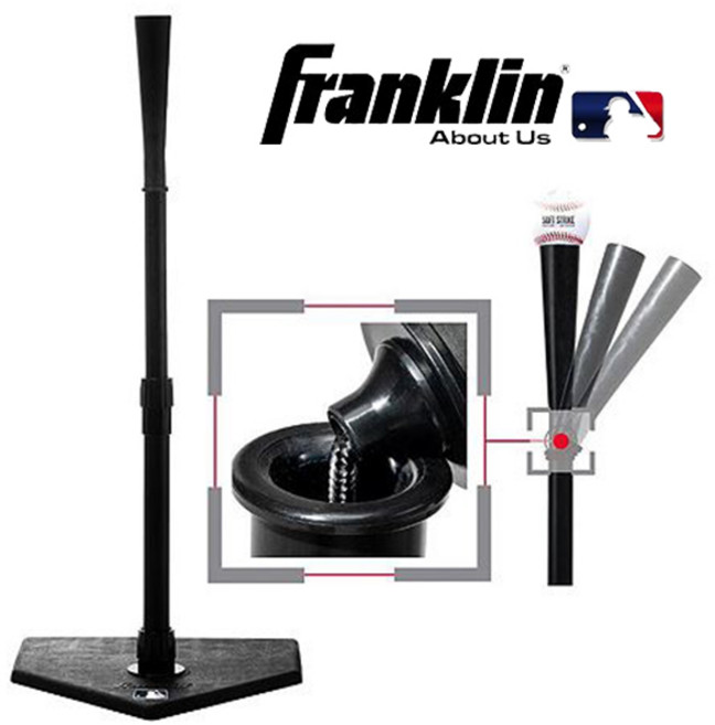 프랭클린 주니어 유소년용 야구 배팅티 PRO 길이조절가능 충격흡수 FTPB, 검정, 1개