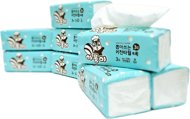 한아름산업 3겹 아롱이 뽑아쓰는 키친타올 12개, 100매
