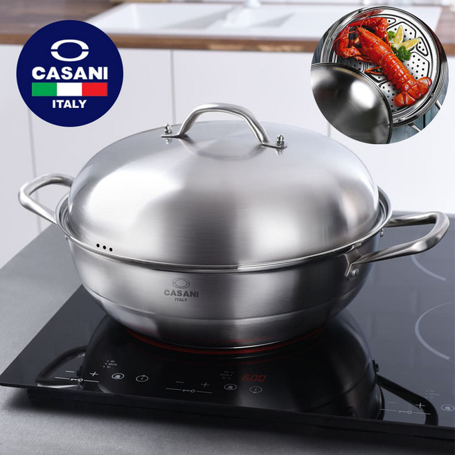 까사니 스텐 인덕션 만두 멀티 찜기 스티머 냄비, 1개