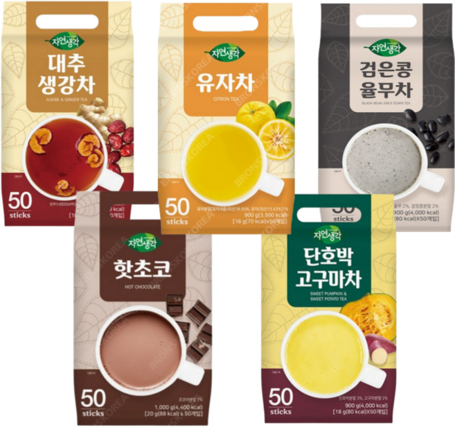 희창 자연생각 유자차 검은콩율무차 단호박고구마차 핫초코 대추생강차 50개입, 1개입, 1개