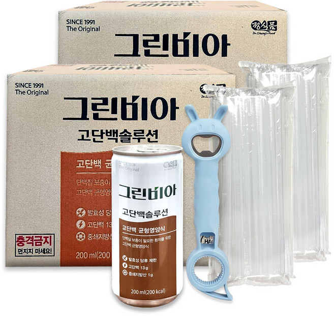 그린비아 고단백 솔루션 안심 오프너 빨대 세트, 60개, 200ml