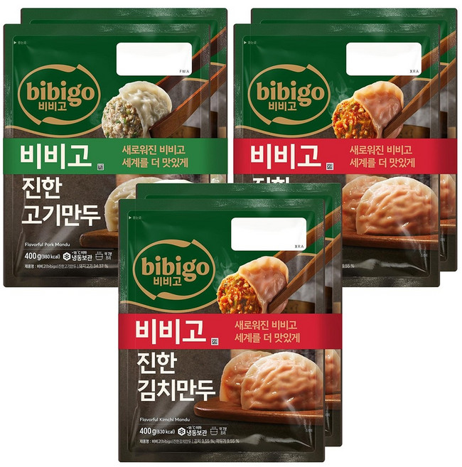 비비고 수제만두 6 골라담기 - 고기만두 2+김치만두 4, 6개, 400g