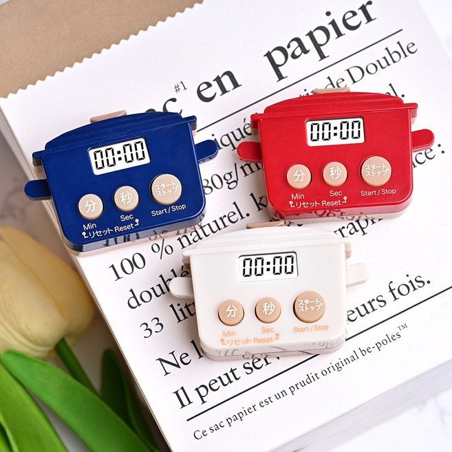 마그네틱 주방 타이머 디지털 쿠킹 요리 시간 무소음 냉장고마그네트, 2개1세트