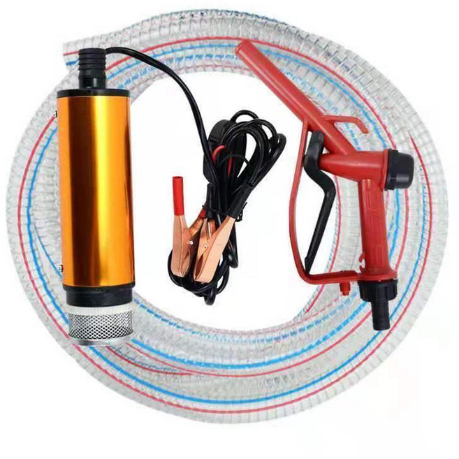 12V/24V 電動抽油泵 柴油小型抽油神器 加油槍, 1個, 【12v油泵+鋼絲管10米+槍】