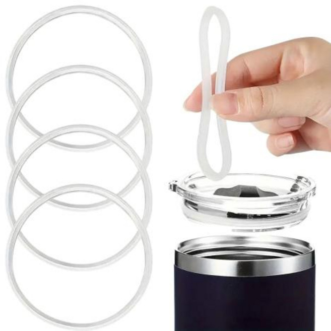 여행용 머그잔 뚜껑 가스켓 방수 우수한 밀봉 효과 누출 방지 실리콘 컵 도구 16oz 및 20oz 1 개 4, 1개, 3)WHITE-4PCS