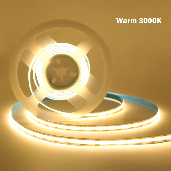 무드등 줄조명 인테리어 간접 LED 무선 조명등 수면 우주빔 램프 12V 24V COB LED 스트립 고밀도 528LED/m, 02 Warm 3000K, 04 8M, 03 24V 2Pin Wire