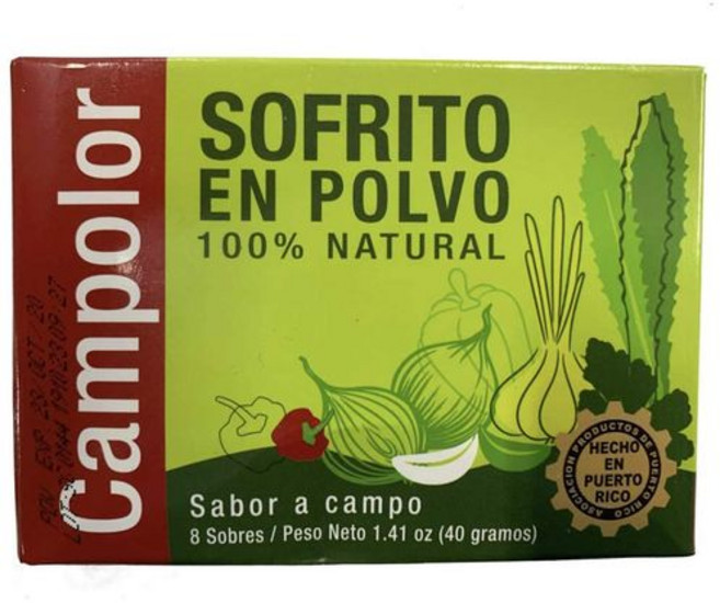 소프리토 엔 폴보 캄폴로르 (1개 팩) 푸에르토리코 Sofrito en Polvo Campolor (1 Pack) Puerto Rico, 1.41온스(1팩)