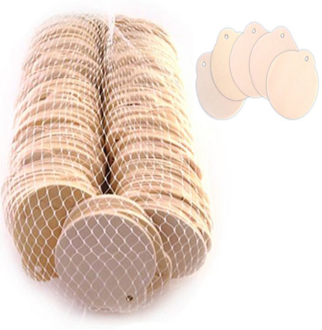 나무와패 와패 (대용량) -100개 나무목걸이 메달 이름표 만들기 나무DIY, 원형, 100개