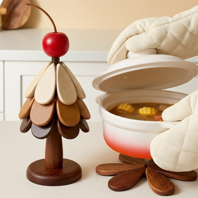 메종드닷 집들이선물 인테리어 트리 냄비받침, 1개, 앵두