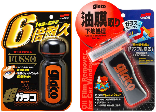 소프트99 글라코 유막제거제 100ml + 울트라 글라코 장기지속형 유리발수 코팅제 70ml 1세트, 1개, 170ml
