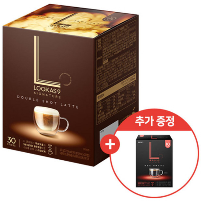 루카스나인 시그니처 더블샷라떼 (+ 미니 아메리카노 10T), 1개, 30개입, 14.9g