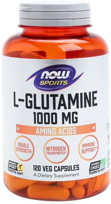 NOW Foods 左旋麩醯胺酸植物膠囊 1000mg, 120顆, 1罐