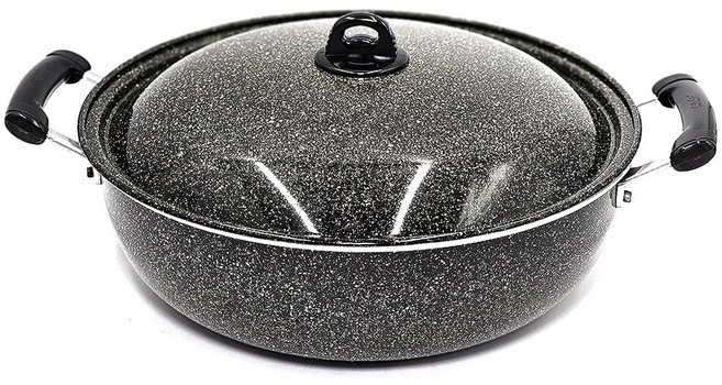 국산 남선 러브송 마블 코팅 튀김팬 튀김냄비 솥 영업 업소용 대용량 30cm ~ 65cm, 30