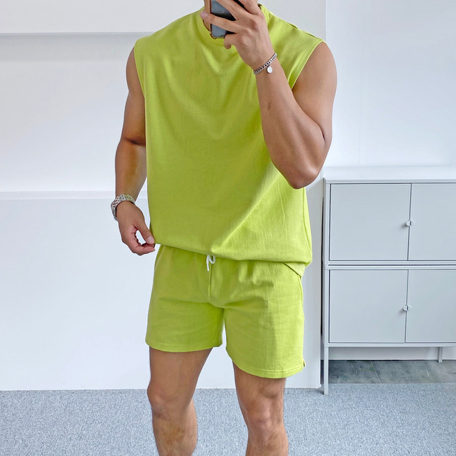 빠델 코우 여름 트레이닝 나시 반바지 츄리닝 세트