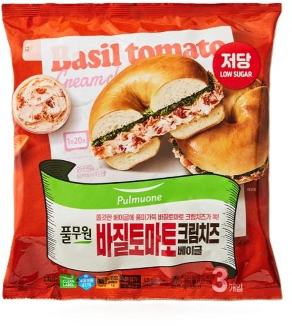 풀무원식품 바질토마토 크림치즈 베이글 435g, 옵션 x 3개, 3개