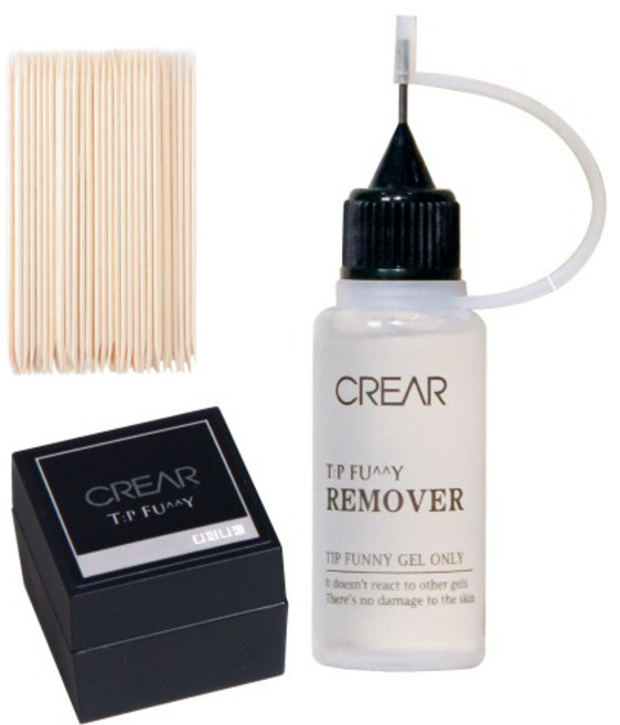 뷰젤 크레아 티퍼니젤+팁리무버 우드스틱 세트 젤네일연장, 1개