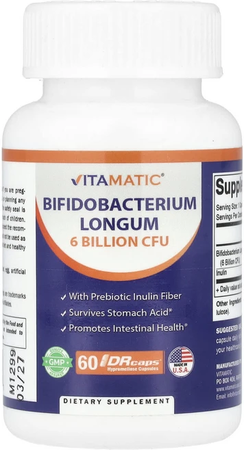 건강챙기세요 Vitamatic 비피도박테리움 롱검 DRcaps® 하이프로멜로오스 캡슐 60정 백살까지오래오래, Vitamatic비피도박테리움롱검DRcaps하이프로멜로, 1개 - 쿠팡