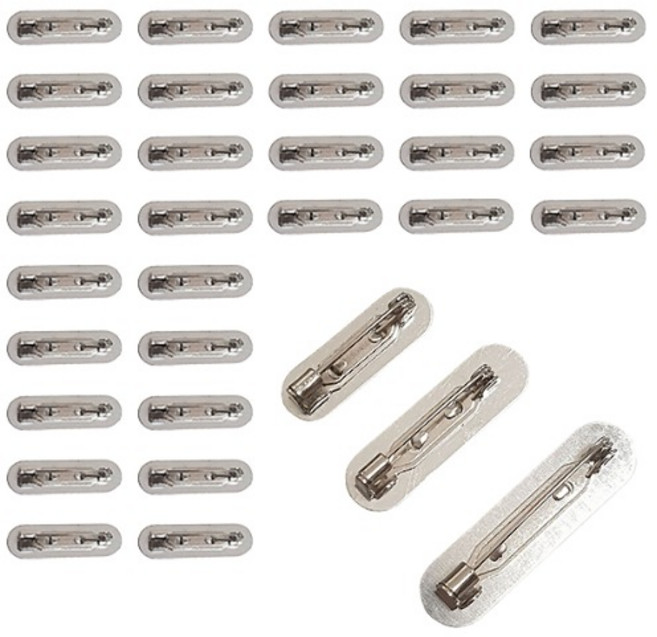 국내제작 30개) 38mm 타원 긴 브로치 옷핀 코사지핀 카네이션브로치 이름표 카네이션핀 브로치부자재