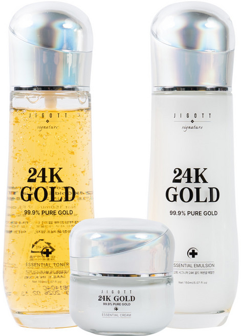 지고트 시그니처 24K 골드 에센셜 스킨케어 3종 세트, 1세트