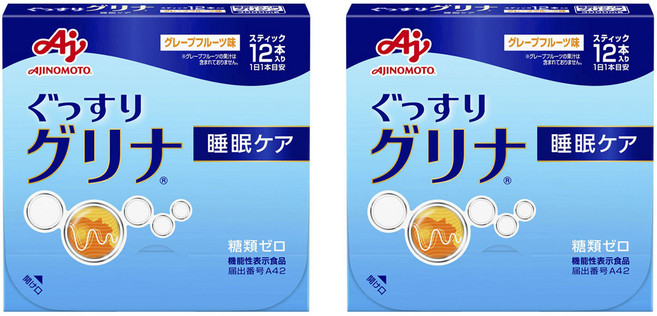 AJINOMOTO 味之素 Good Sleep Glycine 3000mg 葡萄柚口味 12入, 2個, 37.2g