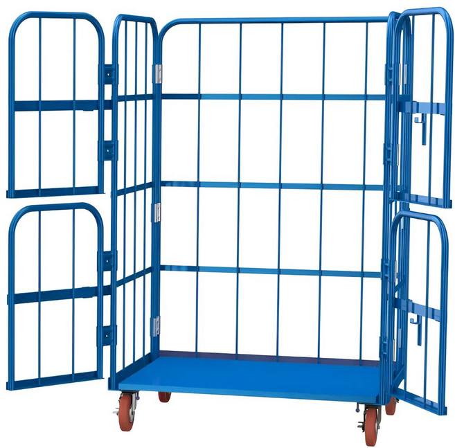 유니캐스터 사문형 롤테이너 접이식 물류 롤카트, 1개