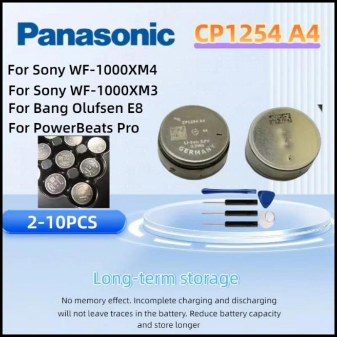 2~10개 CP1254 A4 소니 wf1000xm4용 바르타 배터리 뱅올루펜 E8용 파워비츠 프로 헤드셋용, 1개, 01 CP1254 A4 6PCS