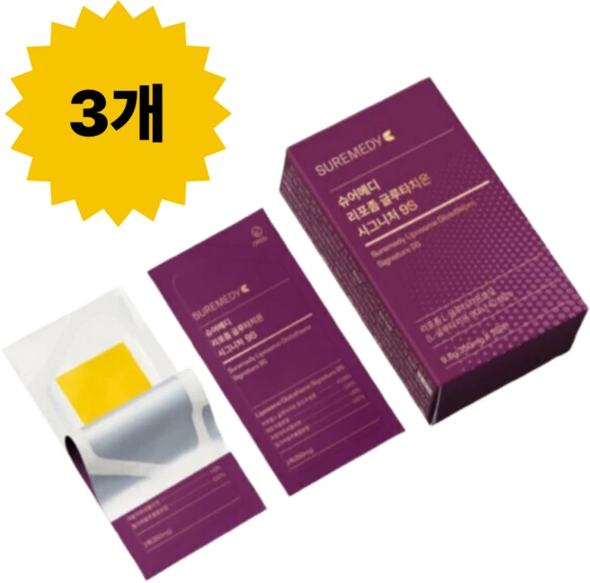 슈어메디 리포좀 글루타치온 시그니처 9S 30p, 9.8g, 3개 - 쿠팡