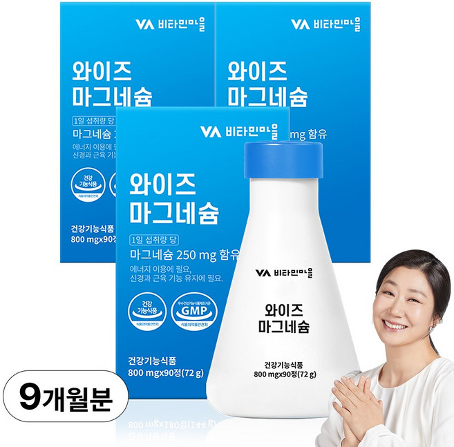 비타민마을 와이즈 마그네슘 72g, 90정, 3개