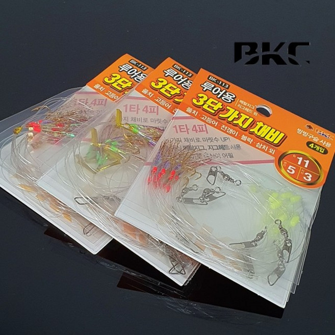 백경 루어용 3단 가지채비 메탈 지그 사비키 고등어 볼락 풀치 전갱이, 1개, 1개입