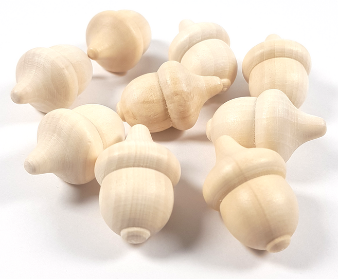 도토리 나무 팽이 2번모양 9개입 손팽이 장난감, 1통