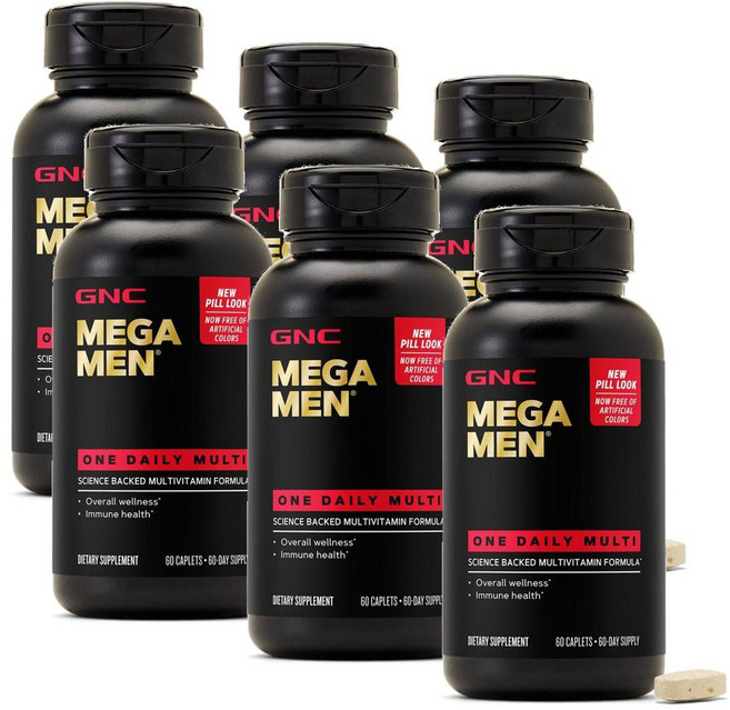 지엔씨 메가 맨 원데일리 멀티비타민 에센셜 GNC Mega Men One Daily Multivitamin Essentials, 6개