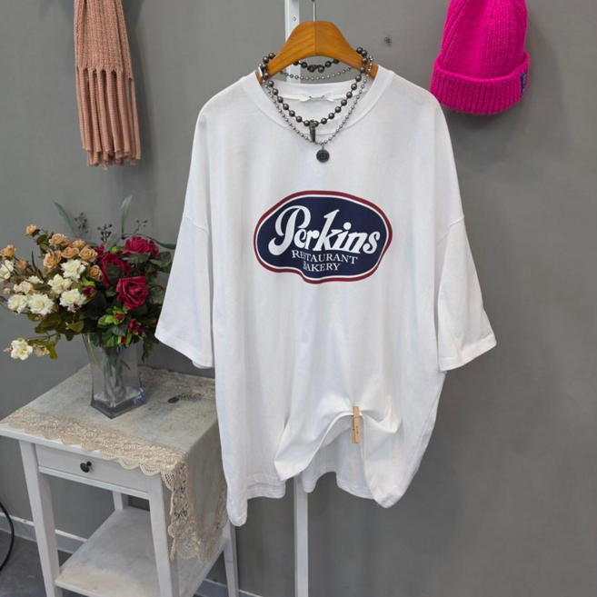 퍼킨스 박스핏 나염 반팔티셔츠