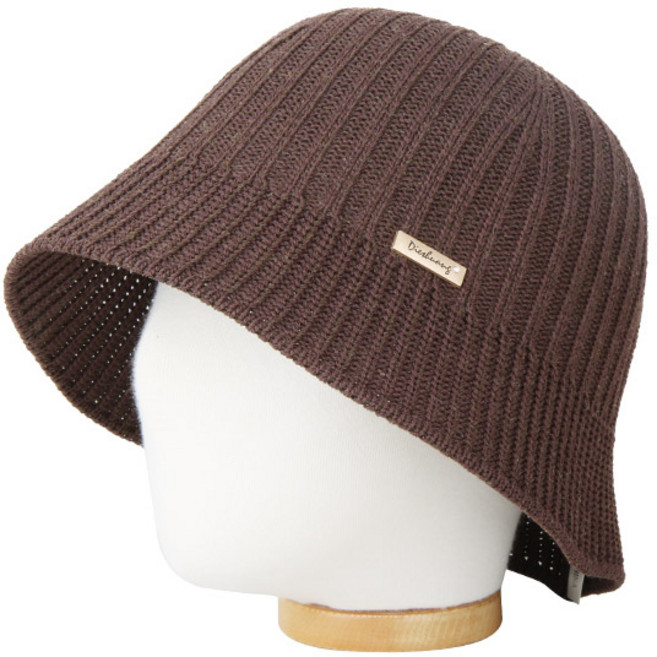 베이직엠 여성 여름모자 버킷햇 일자라인 사이드골드큐빅 여름 니트