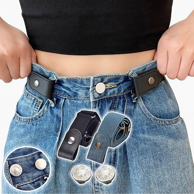 누픽 2+2 세상 편한 버클없는 무압박 스판 벨트&요술단추 세트