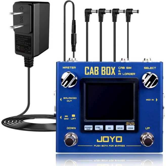 JOYO R-08 캐비닛 모델링 파워 앰프 시뮬레이션 전기 및 베이스 기타 페달 번들 DC 9V 전원 공급 장치800mA - 1A AC 어댑터 포함