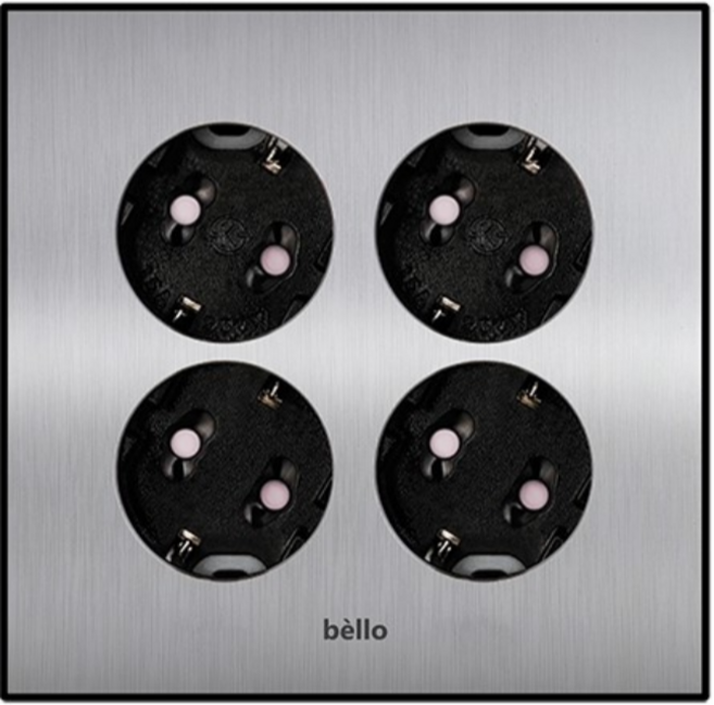 [국내생산] 위너스 벨로시리즈 실버 매입형 4구 콘센트 전기기기 전선설비, 1개