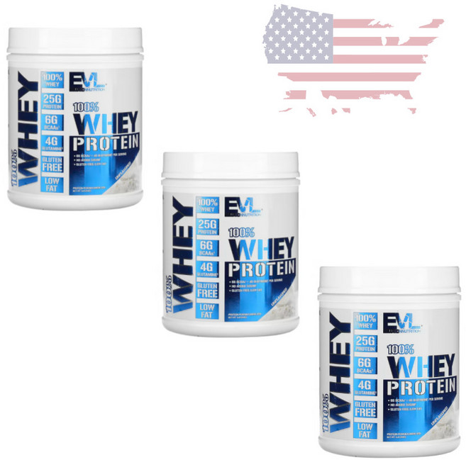 EVL 유청 단백질 100% 무맛 454g 3개 미국정품