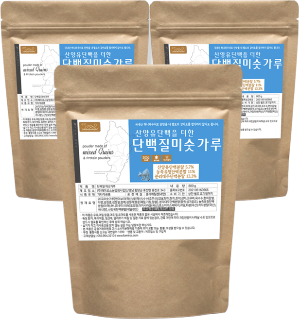 금반 단백질 미숫가루 산양유단백질 영양식, 800g, 3개
