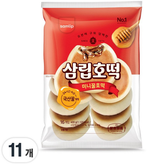 삼립 발효미종 국산꿀 미니 꿀호떡 16입, 400g, 11개