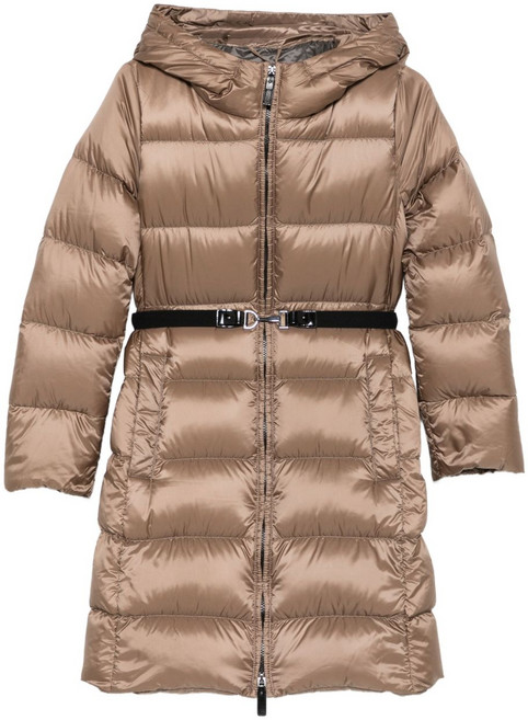 막스마라 후드 벨트 패딩 재킷